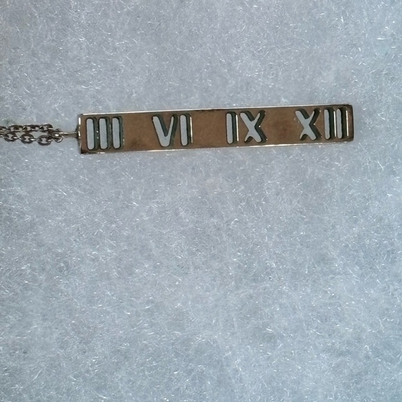 Tiffany & Co. Atlas bar Roman numeral pendant necklace - Picture 5 of 8